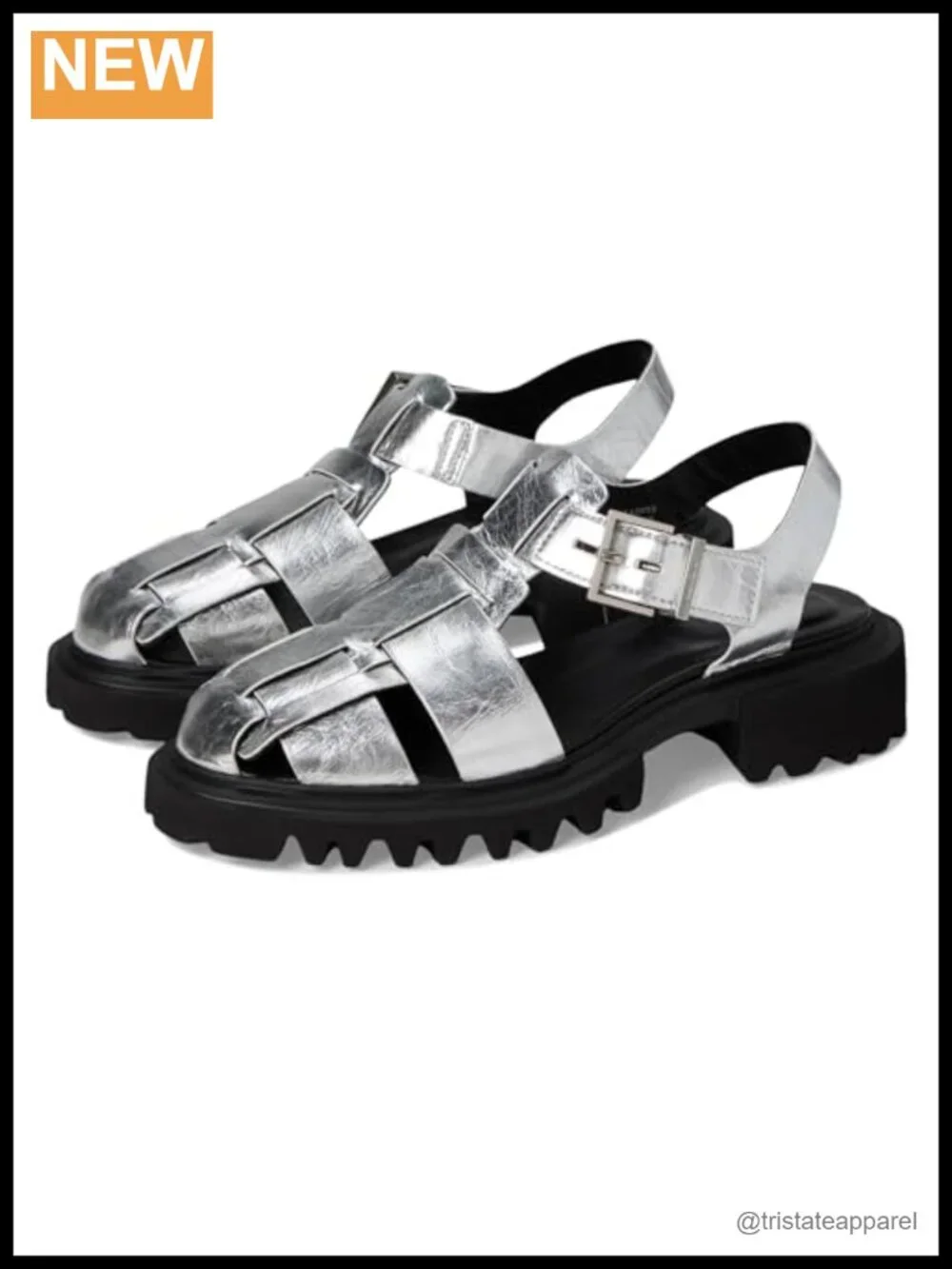 Leather Flat Fisherman Slingback Platform Sandals Slip On